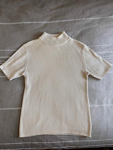short sleeve knit mock neck