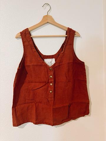 Rust linen tank