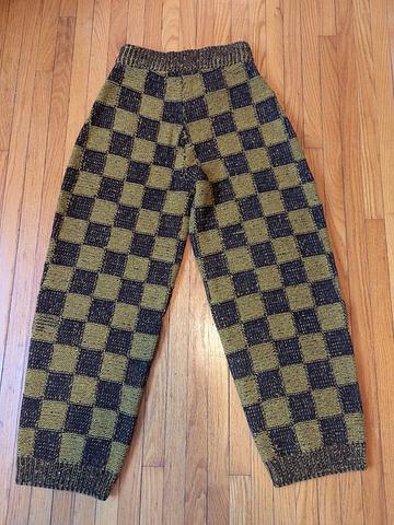 Raven knit trousers checkboard