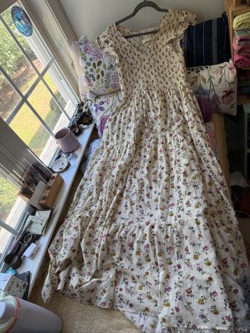 Bodie Dress in Cream Garden