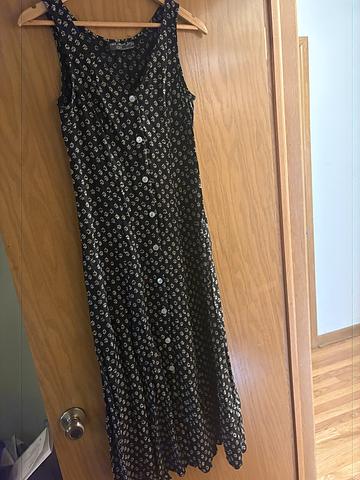 Button Front Maxi Midi Tie-Back Collared Sleeveless Summer Dress
