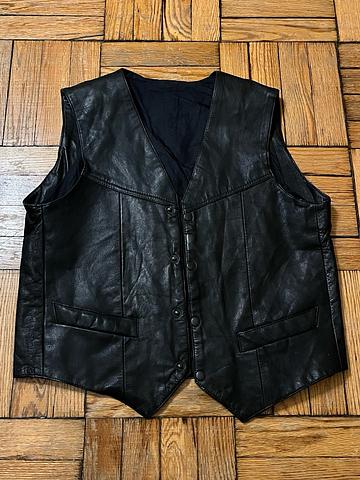 Leather biker vest