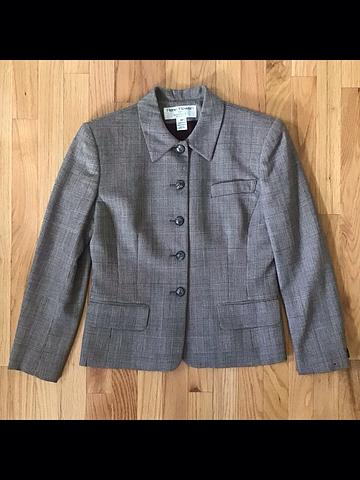 Vintage 90s Brown Pattern Rena Rowan for Saville USA Made Worsted Wool Blazer (moms closet clean-out)