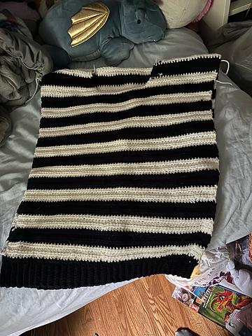 Striped acrylic sweater (unfinished)