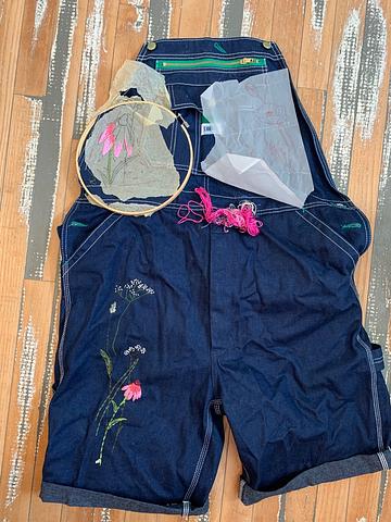 Embroidered Shorteralls 38 waist
