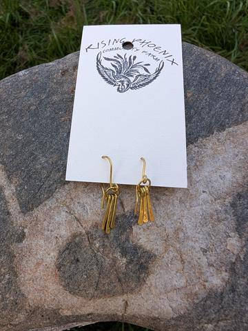 Small brass drop earrings