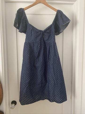 Twist front eyelet dress
