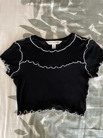 Cropped wool blend tee