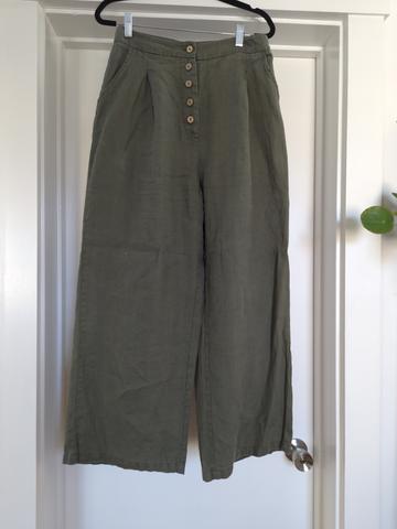 Linen wide leg pants