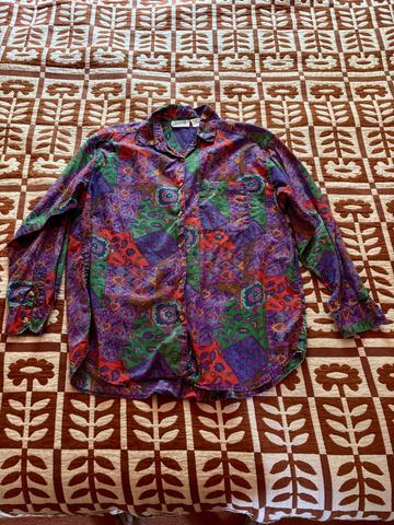 90s Cotton Paisley Button Down