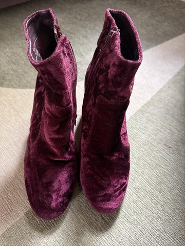 Crushed Velvet Ankle Boots