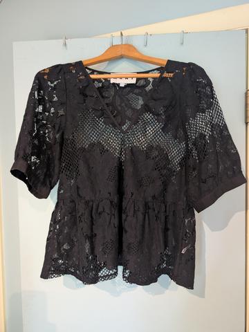 Lace peplum top
