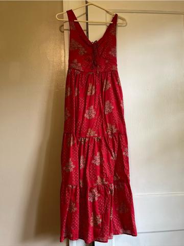 Adele crimson bouquet dress