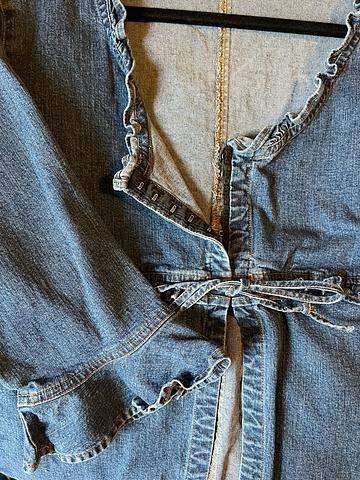 Denim ruffle top