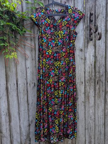 Floral Lattice-back Dress