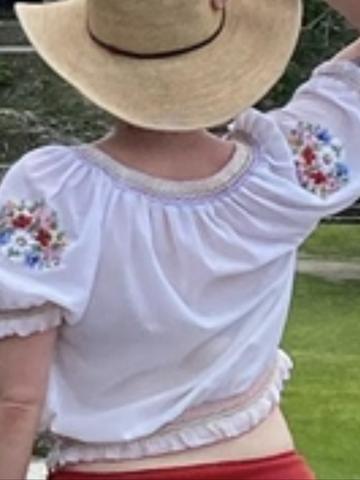 1960s Embroidered peasant top