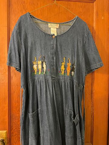 80s/90s Denim Dress (cats)