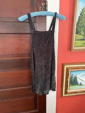 Black velvet playsuit