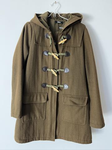 Wool blend toggle coat