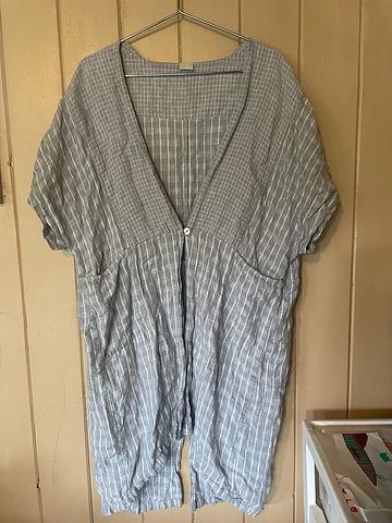 Linen Check Duster Jacket
