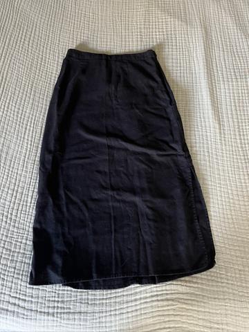 Black linen skirt