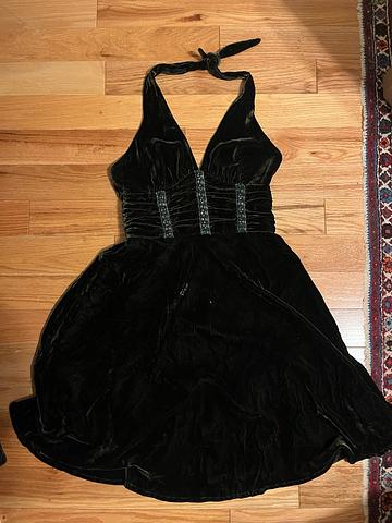 90s does 20s Velvet Halter Dress
