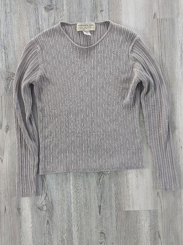 Silk blend cable knit sweater