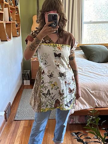 Afrayed upcyclint tea towel dress