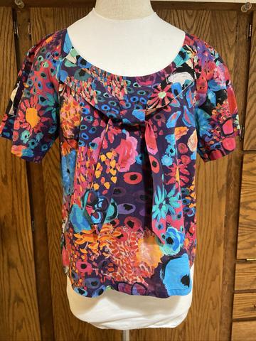Splashy floral sailor blouse