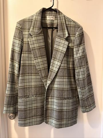 Blue plaid blazer
