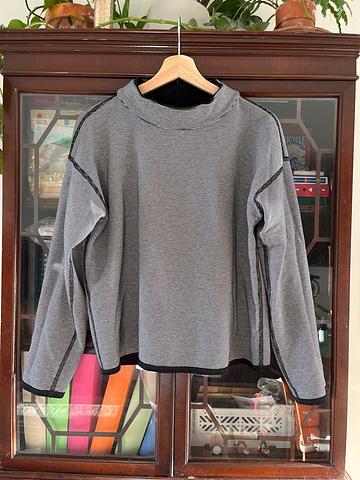 Reversible Knit Mock Neck Tee
