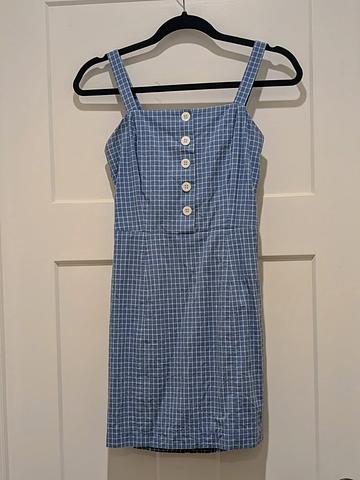 Blue Check Mini Dress