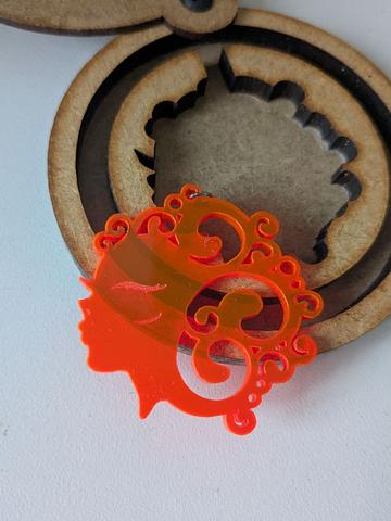 Laser cut acrylic pendant