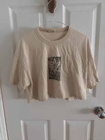 Block Printed Cropped Tee