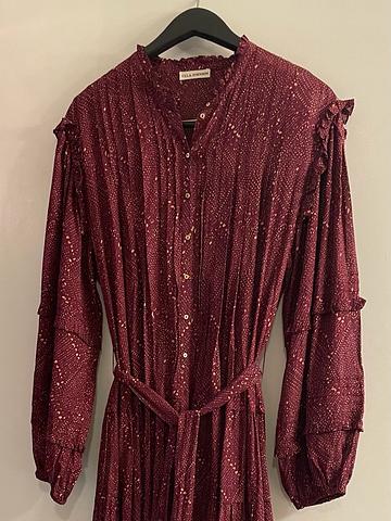 Long pin-tucked cotton viscose dress