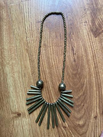 Brutalist brass necklace