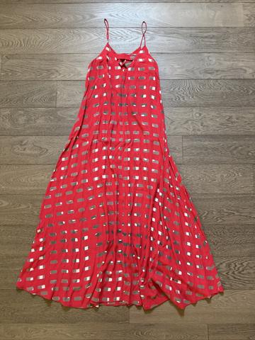 Red graphic print maxi dress