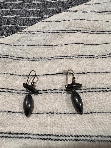 sterling silver T-bar earrings with 14k gold French wires