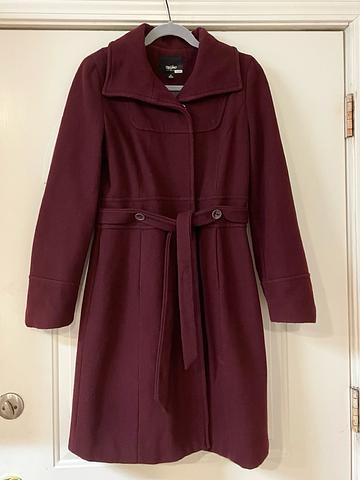 Burgundy trench coat