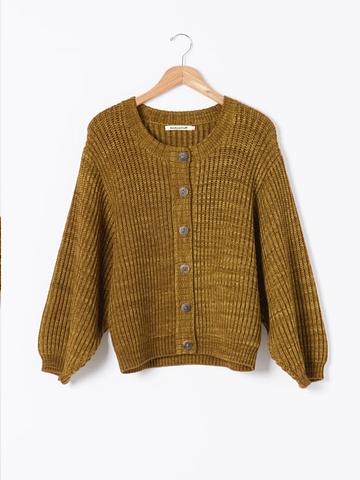 トップス Misha & Puff Antique Brass Folk Tile 3y Misha & Puff - Misha and Puff fisherman cardigan - Lucky Sweater