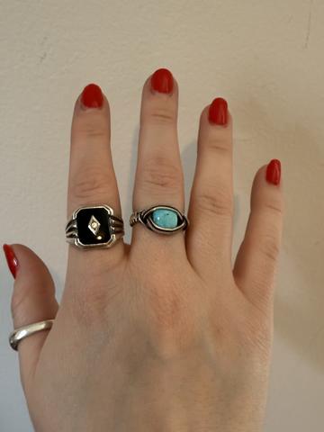 Size 10 Sterling and turquoise ring