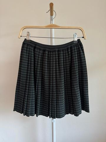 Pleated merino wool miniskirt
