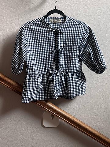 Ganni Inspired Tie Front Blouse