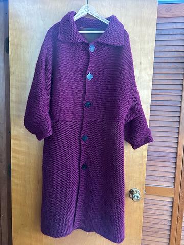 Hand made wool/silk sweater coat