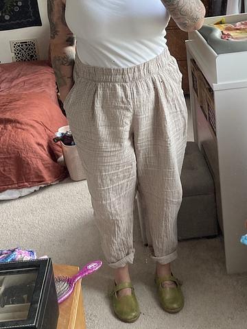 Gingham Linen Pants