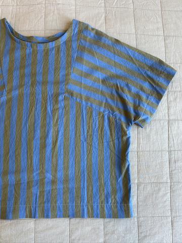Block Tee in Striped Cotton