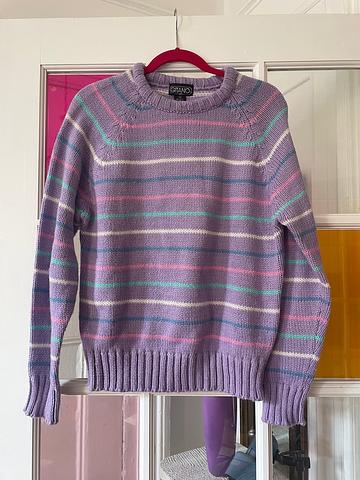 80s Striped Crew Neck Sweater