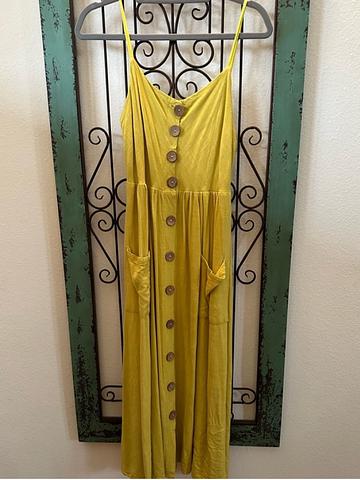 Linen Blend Midi Dress