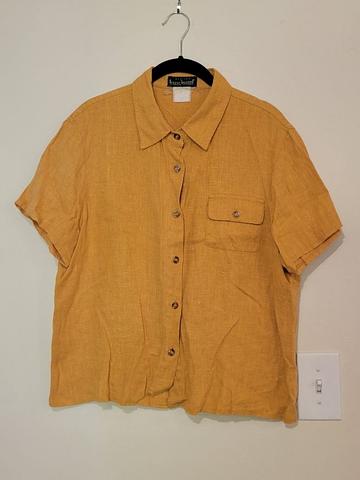 linen button shirt short sleeve