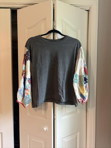 patchwork sleeve top
